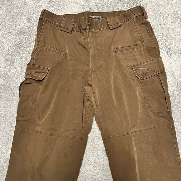 5.11 Tactical Pants Mens 36 x30 Brown Cargo Workwear Ripstop Utility 74369 - Picture 2 of 11